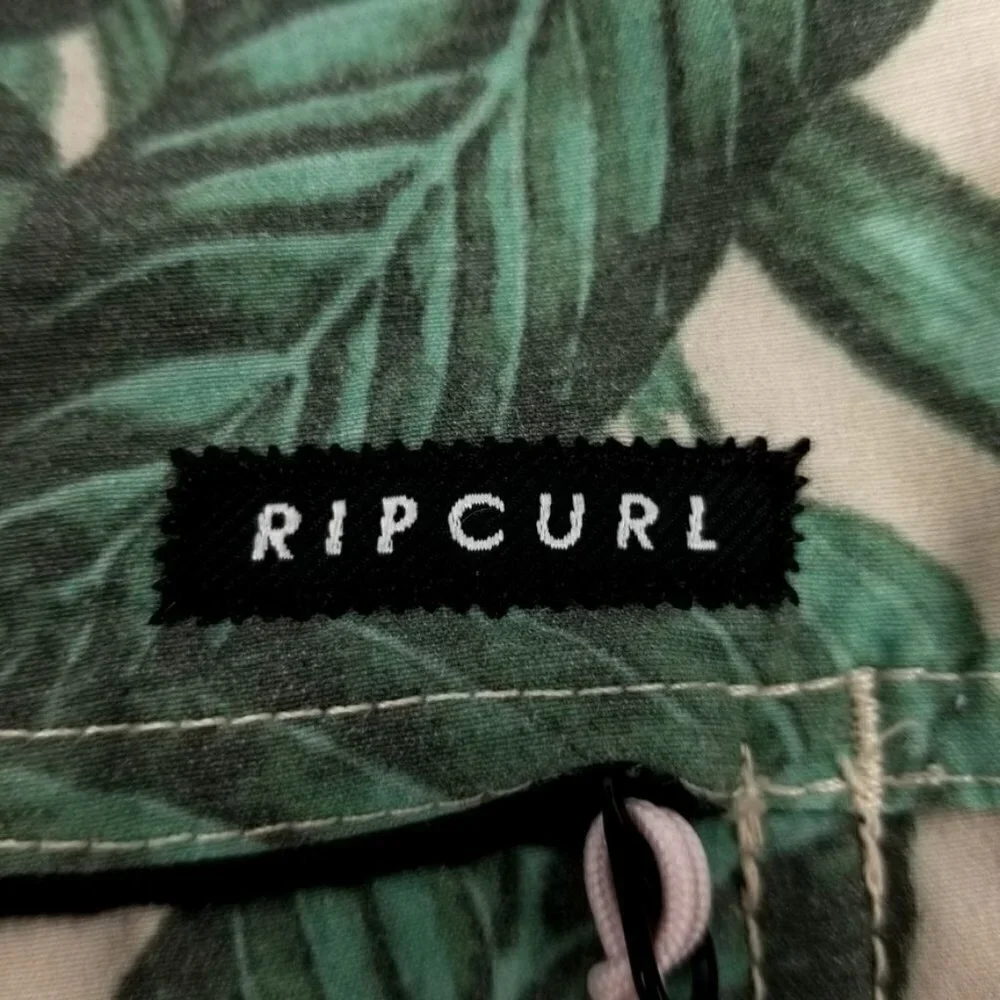 Rip Curl Floral Stassi Pink Green Board Shorts Swim Trunks Men 31 90s Palm Print